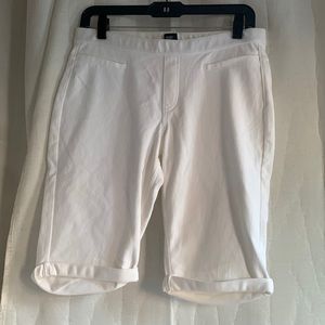 Hue White Cotton Polyester Spandex Blend Shorts Leggings L